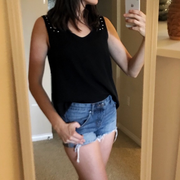 Black Satin Tank Top - Picture 3 of 5